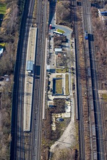 Aerial view, station Holzwickede, station Holzwickede is a transit station in the city of