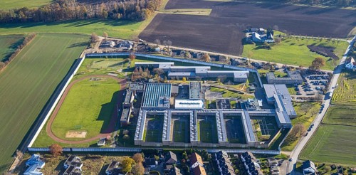 Aerial view, Iserlohn Prison on Heidestrasse in the Drüpplingsen district of Iserlohn, Sauerland,