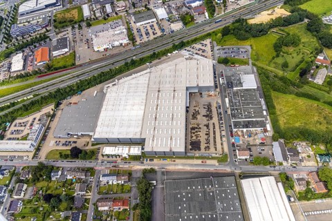 Aerial view, Sonepar branch electrical wholesale, Natorp, Holzwickede, Ruhr area, North