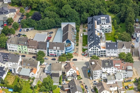 Aerial view, residential estate Am Emscherpark, Freiberg, Holzwickede, Ruhr area, North