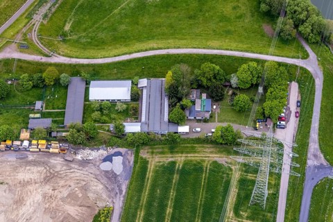 Aerial view, animal welfare organisation Herne-Wanne in Röhlinghausen, Herne, Ruhr area, North