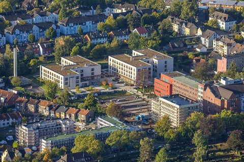 Aerial view, Widumer Höfe Campus St. Elisabeth Group with eight educational institutions in the