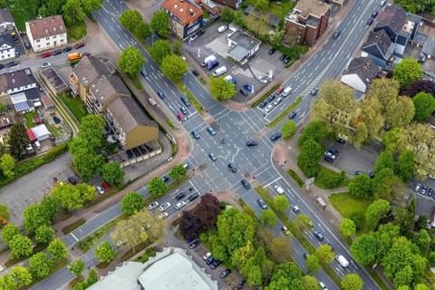 Aerial view, intersection Dorstener Straße Bundesstraße 226 Holsterhauser Straße, Holsterhausen,