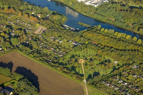 Aerial view, allotment garden association Horsthausen and allotment garden association Herne-Baukau