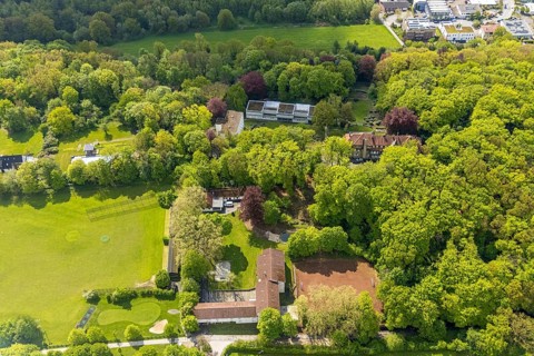 Aerial view, Herdecke education centre, Ostende, Herdecke, Ruhr area, North Rhine-Westphalia,