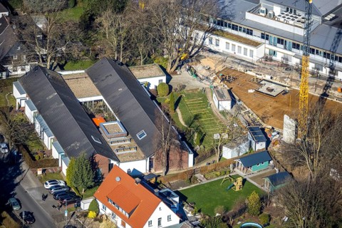 Aerial view, Lukas-Hospiz, Jean-Vogel-Straße, Herne-Süd, Herne, Ruhr area, North Rhine-Westphalia,