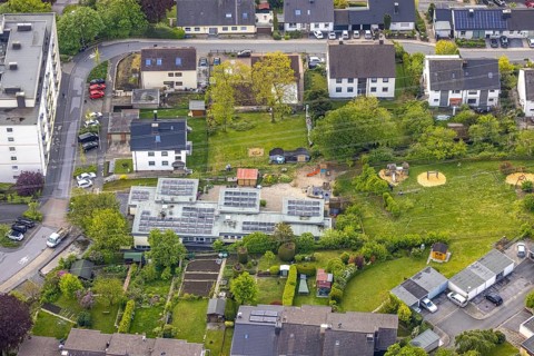 Aerial view, GVS day nursery Nacken, Herdecke, Ruhr area, North Rhine-Westphalia, Germany, DE,