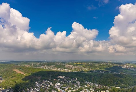 Aerial photo, clouds over Herdecke, Westende, Herdecke, Ruhr area, North Rhine-Westphalia, Germany,