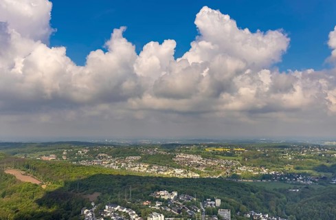 Aerial photo, clouds over Herdecke, Westende, Herdecke, Ruhr area, North Rhine-Westphalia, Germany,