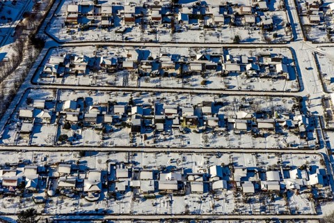 Aerial view, allotment garden association Herne Süd, Riemke, Bochum, Ruhr area, North