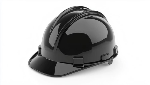 Black Construction Hard Hat - Protective Helmet For Construction Workers With Durable Hardhat