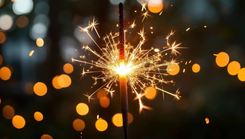 Celebratory New Year'S Eve Sparkler Burning Brightly And Bringing Joy To All In Attendance, AI