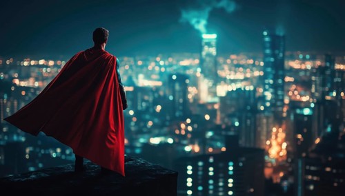 Vigilant Superhero Keeping Watch Over City During The Night To Ensure Safety And Protection For Its