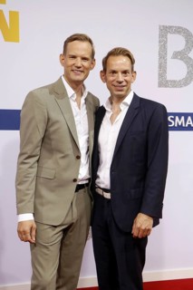 Hendrik Steeck and Paul Zubeil arriving at the Bertelsmann Summer Party 2025 at the Bertelsmann