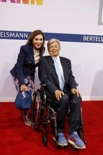 Alexandra Freifrau von Rehlingen and man Prof. Dr Matthias Prinz arriving at the Bertelsmann Summer
