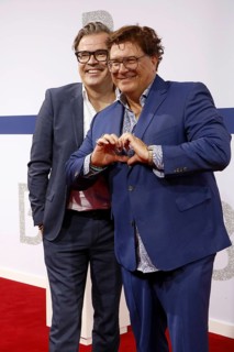 Reinhard Mätzler and Francis Fulton Smith arriving at the Bertelsmann Summer Party 2025 at the