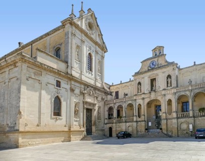Lecce Cathedral and Palazzo Arcivescovile in Lecce, a city in Apulia, Italy
