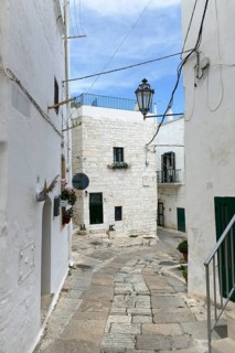 Alleyway in Ostuni, a city in Apulia, Italy