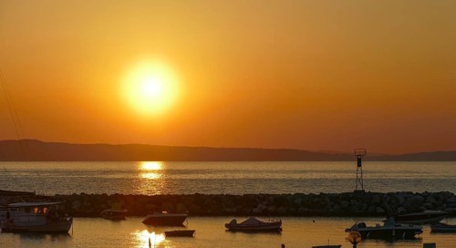 Sundown scenery around Chalkidiki, a peninsula and part of the region of Central Macedonia in