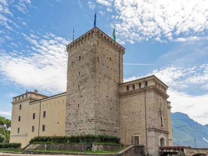 Scenery including a castle named Rocca di Riva in Riva del Garda located at Lake Garda in Northern