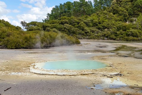 Geothermal area named Waiotapu in New Zealand
