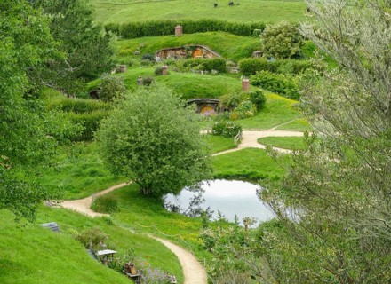 Idyllic scenery at The Shire represented by a region near Matama at the North Island of New Zealand