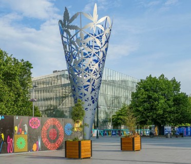 Sculpture named The Chalice in Christchurch in New Zealand