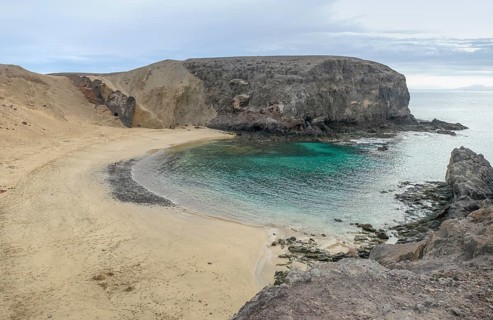Playa de Papagayo at Costa de Papagayo beaches at Lanzarote, a spanish island and part of the
