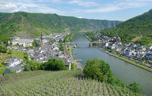 Scenery around Cochem, a town at Moselle river in Rhineland-Palatinate, Germany, at summer time