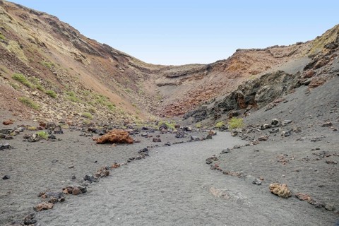 Caldera de los Cuervos at the Timanfaya National Park in Lanzarote, part of the Canary Islands in