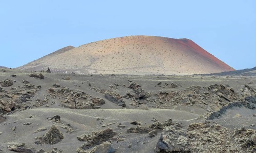 Impression at the Timanfaya National Park in Lanzarote, part of the Canary Islands in Spain