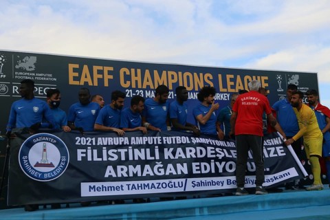 Football for the disabled amputees. The final match of amputee football between Sahinbey Belediye
