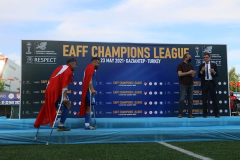 Football for the disabled amputees. The final match of amputee football between Sahinbey Belediye