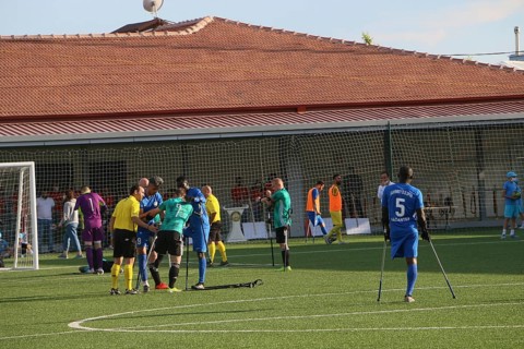 Football for the disabled amputees. The final match of amputee football between Sahinbey Belediye