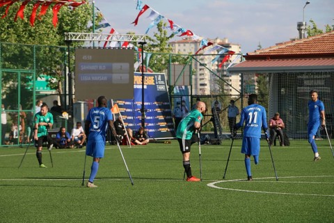 Football for the disabled amputees. The final match of amputee football between Sahinbey Belediye