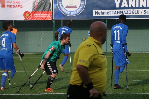 Football for the disabled amputees. The final match of amputee football between Sahinbey Belediye