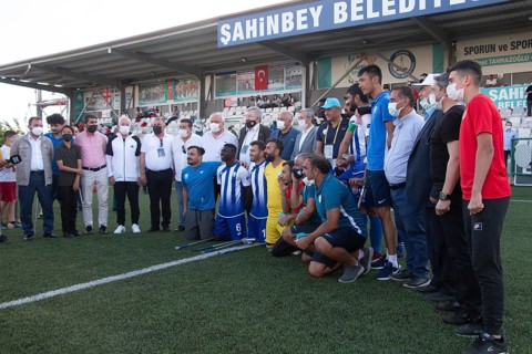 Football for the disabled amputees. The final match of amputee football between Sahinbey Belediye