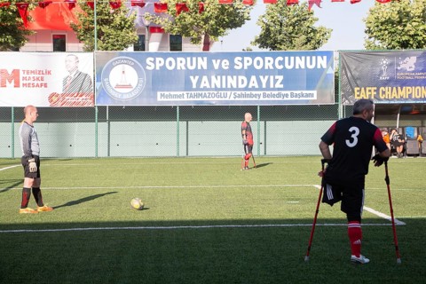 Football for the disabled amputees. The final match of amputee football between Sahinbey Belediye