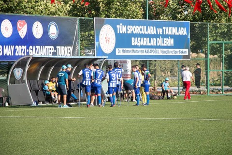 Football for the disabled amputees. The final match of amputee football between Sahinbey Belediye