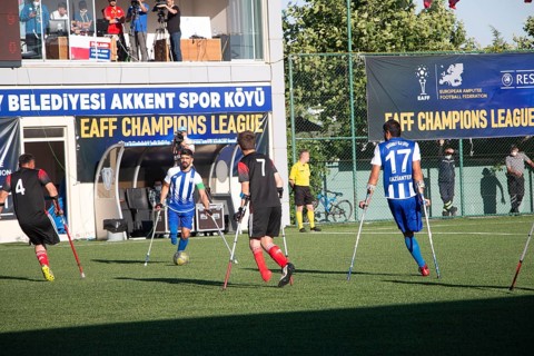 Football for the disabled amputees. The final match of amputee football between Sahinbey Belediye