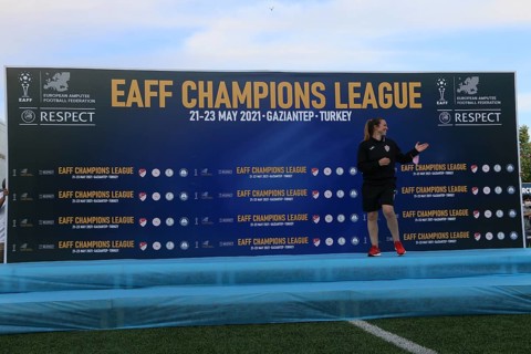 Football for the disabled amputees. The final match of amputee football between Sahinbey Belediye