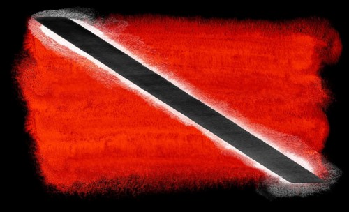 Watercolor illustration of the Trinidad and Tobago flag