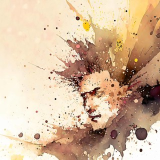 Individuality and identity theme showing a nearly abstract male human face in brown toned vibrant