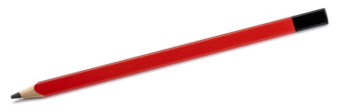 Red pencil in white back with shadow