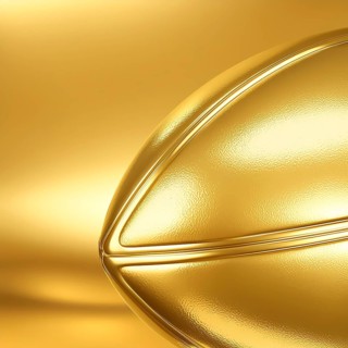 AI generated image showing a golden football detail in golden ambiance