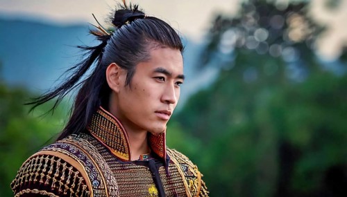 AI generated image showing the portrait of a Samurai warrior