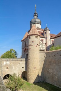 Idyllic scenery around the Marienberg Fortress near Wuerzburg in Franconia, a bavarian area in