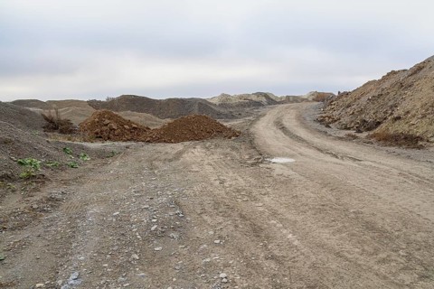 Spoil heap scenery at a quarry in Southern Germany