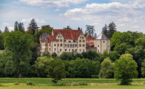 Castle in Jagsthausen in southern Germany at summer time