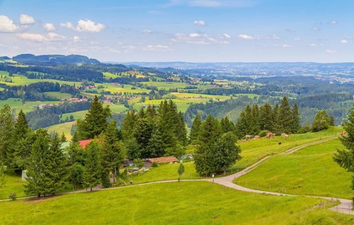 Idyllic scenery around the Immenstaedter Horn, a mountain in the Upper Allgaeu in Bavaria, Germany